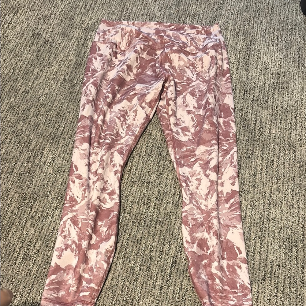 Pink Patterned Women's  Athletic Leggings